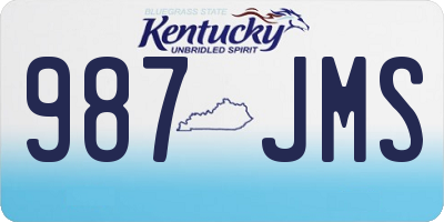 KY license plate 987JMS