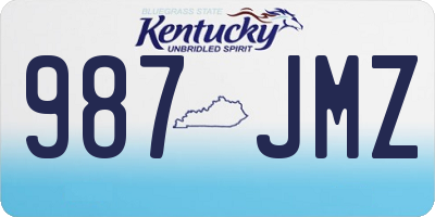 KY license plate 987JMZ