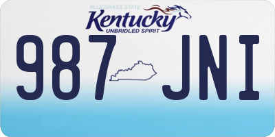 KY license plate 987JNI