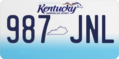 KY license plate 987JNL