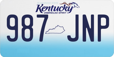 KY license plate 987JNP