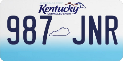 KY license plate 987JNR