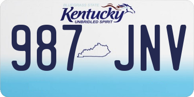 KY license plate 987JNV