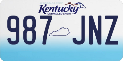 KY license plate 987JNZ