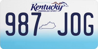KY license plate 987JOG