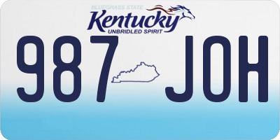 KY license plate 987JOH