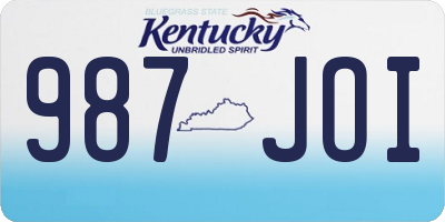 KY license plate 987JOI