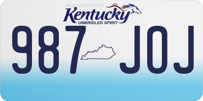 KY license plate 987JOJ