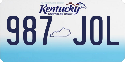 KY license plate 987JOL