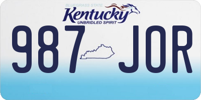 KY license plate 987JOR