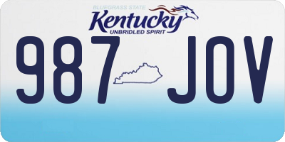 KY license plate 987JOV