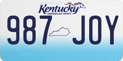 KY license plate 987JOY
