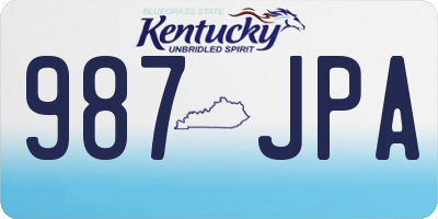 KY license plate 987JPA