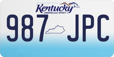 KY license plate 987JPC