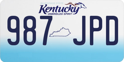 KY license plate 987JPD