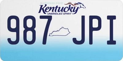 KY license plate 987JPI