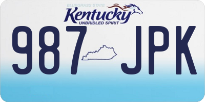 KY license plate 987JPK