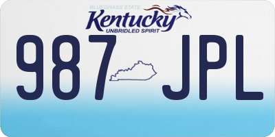 KY license plate 987JPL