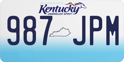 KY license plate 987JPM