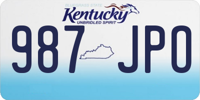 KY license plate 987JPO