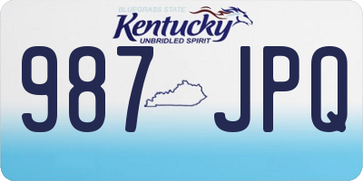 KY license plate 987JPQ