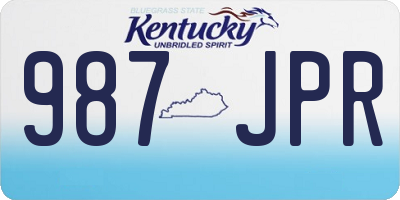 KY license plate 987JPR