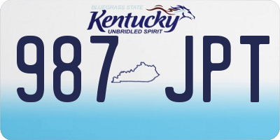 KY license plate 987JPT