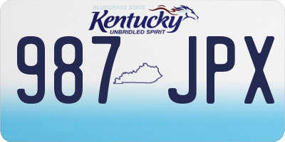 KY license plate 987JPX