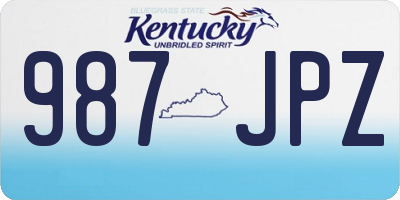 KY license plate 987JPZ
