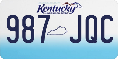 KY license plate 987JQC