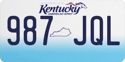 KY license plate 987JQL