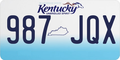 KY license plate 987JQX