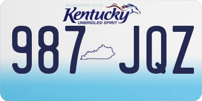 KY license plate 987JQZ