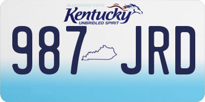 KY license plate 987JRD