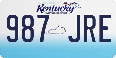 KY license plate 987JRE
