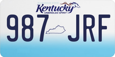 KY license plate 987JRF