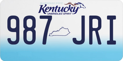 KY license plate 987JRI