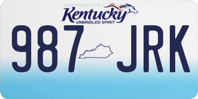 KY license plate 987JRK