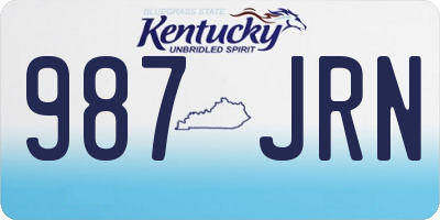 KY license plate 987JRN