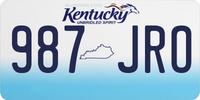 KY license plate 987JRO