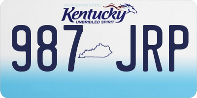 KY license plate 987JRP