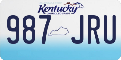 KY license plate 987JRU