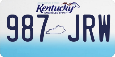 KY license plate 987JRW