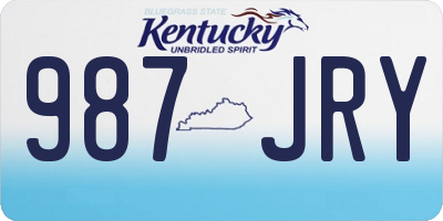 KY license plate 987JRY