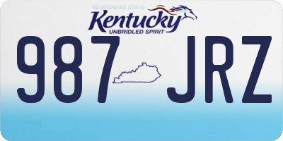 KY license plate 987JRZ