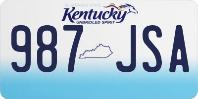 KY license plate 987JSA