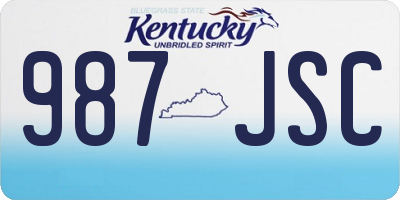 KY license plate 987JSC