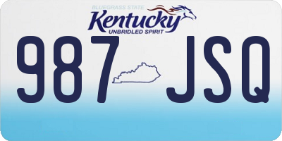 KY license plate 987JSQ