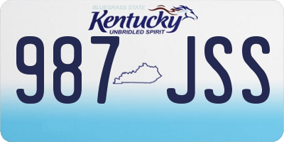 KY license plate 987JSS