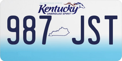 KY license plate 987JST